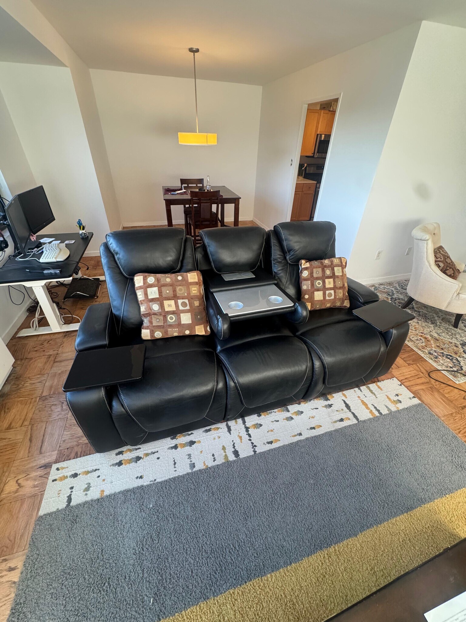 Sofa with side tables and center console - 5410 Connecticut Ave NW