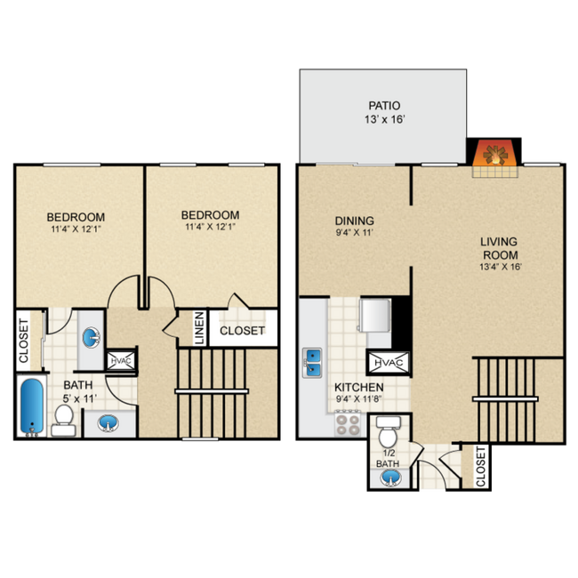 Floorplan - Fiesta Square Apartments & Townhomes