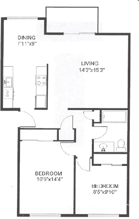 2BR/1BA - Stafford Court Apartments