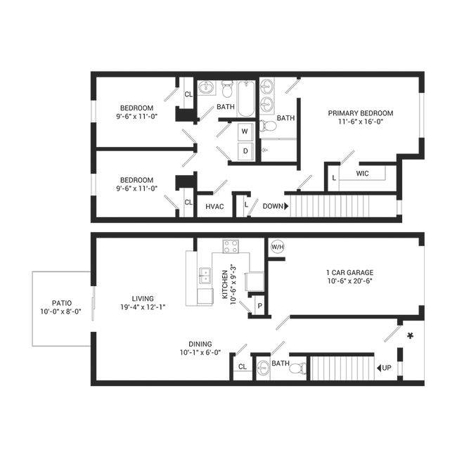 Floorplan - Amore Village Townhomes