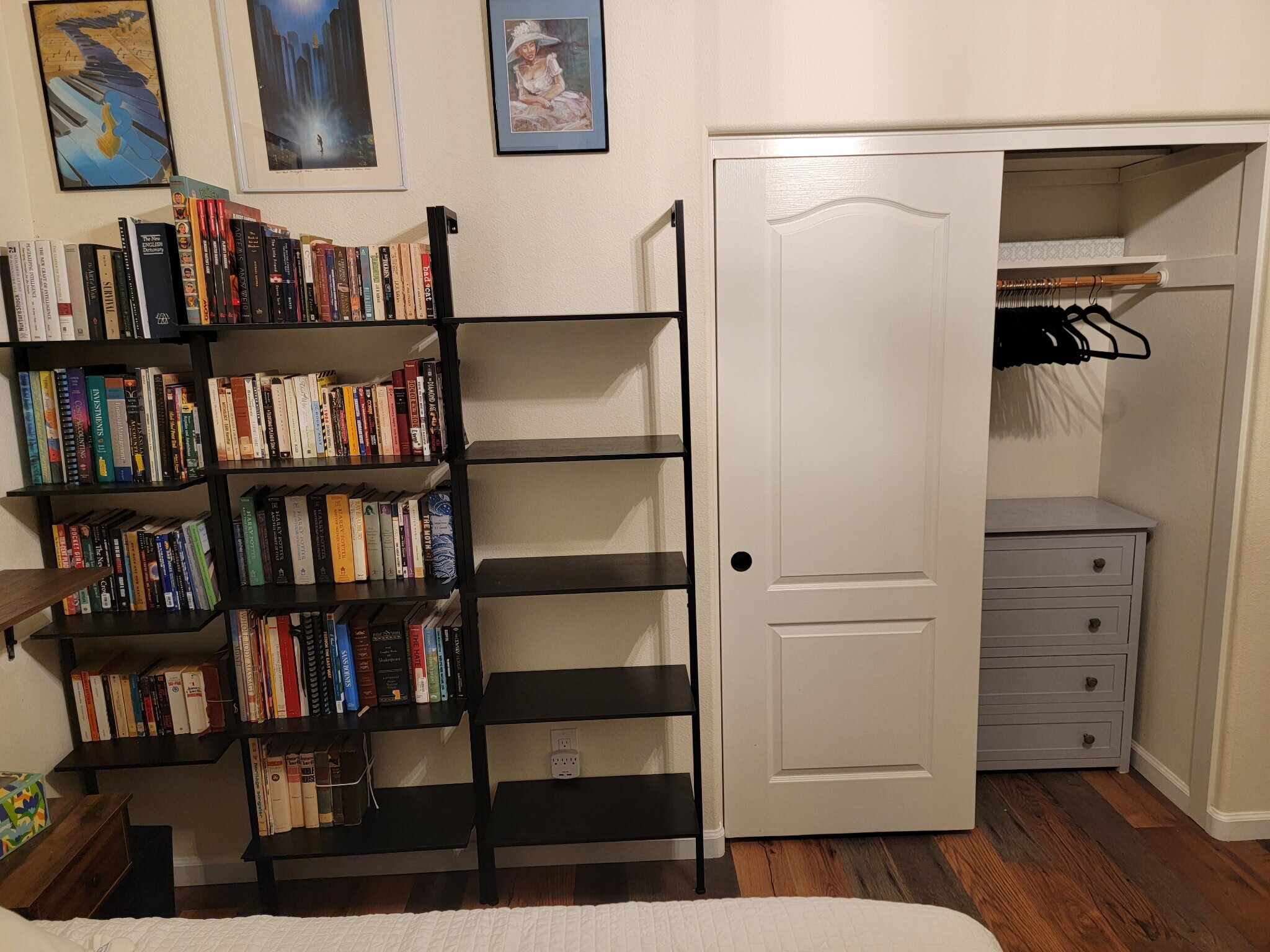 Books and open shelving next to closet - 1608 Paraiso Dr