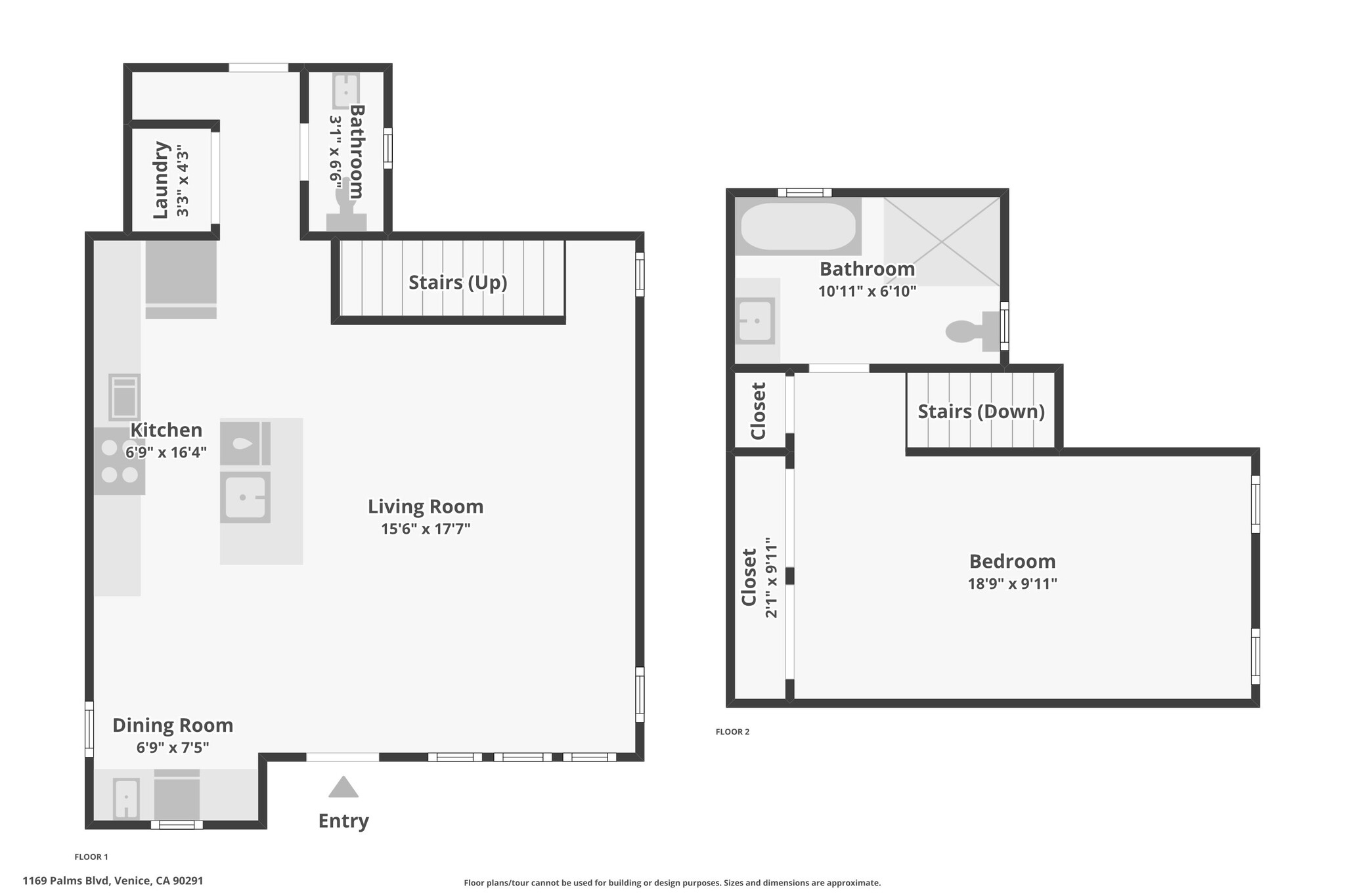 Nice open floor plan with very large bedroom on 2nd floor. - 1169 Palms Blvd