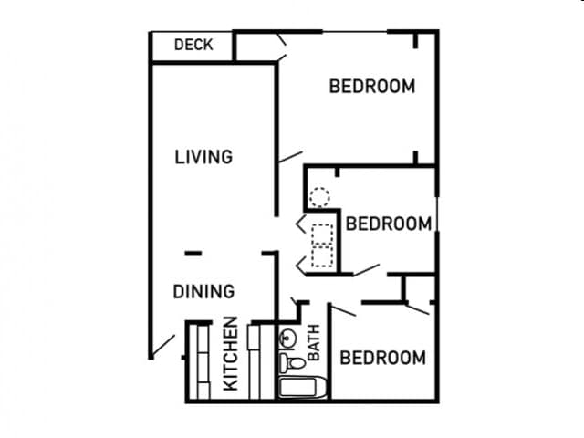 3BR/1BA - Rolling Hills Apartments