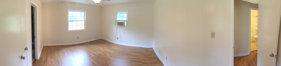 This is a panorama picture of the master bedroom. There is a window AC unit that we can leave for the next tenant if they are interested. - 2680 Ballsville Road