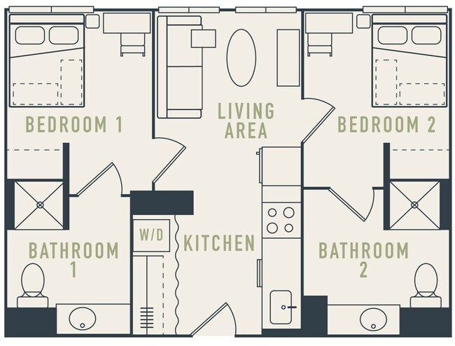 Midtown - 2 bed / 2 bath - Broadview at Vanderbilt