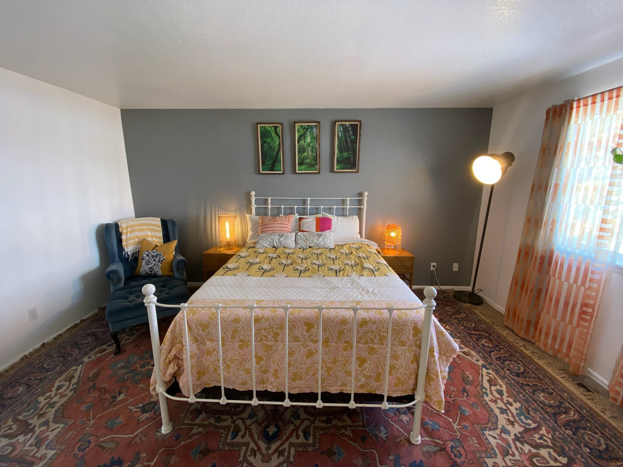 Light included, art, chair, rug and end tables not included. - 9056 Gale Blvd