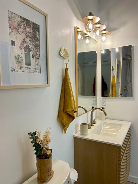 Medicine cabinet and vanity have storage space - 4661 Berwick Dr