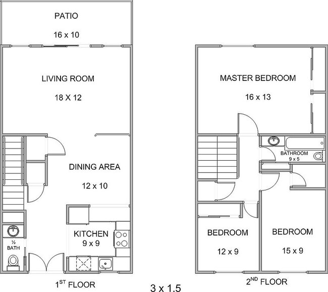 3 x 1.5 - Franciscan Apartments