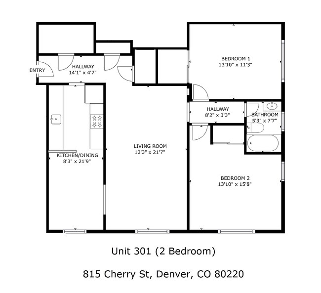 Floor Plan - Unit 301 - 815 Cherry - Lucca Apartments