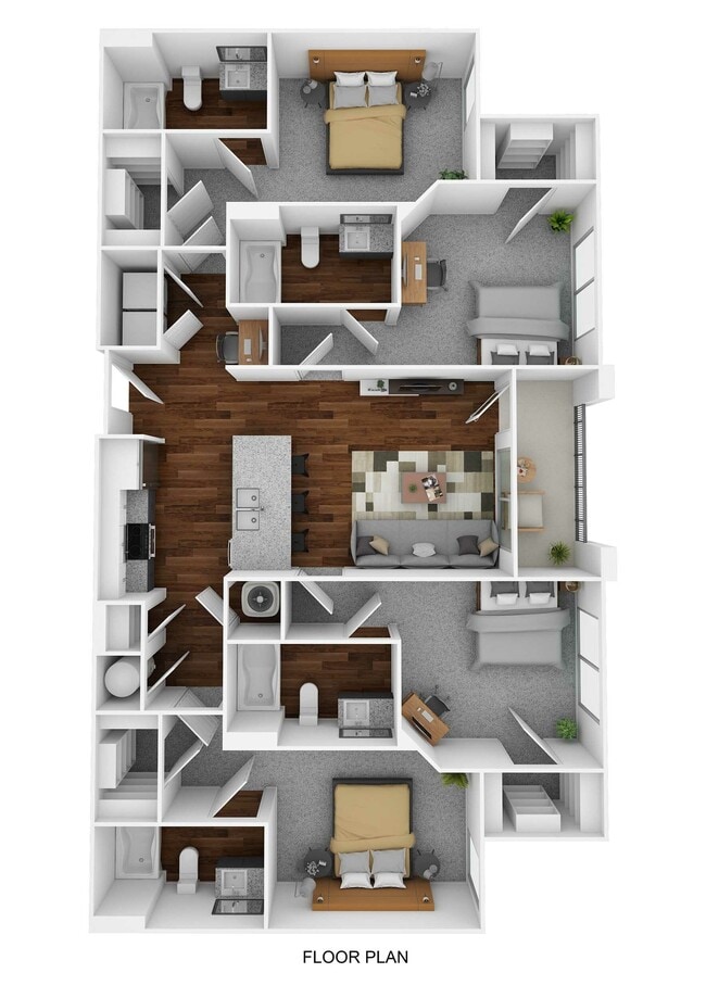 East Village D2 Floor Plan - The Drake