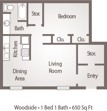 1BR/1BA - Woodside Village