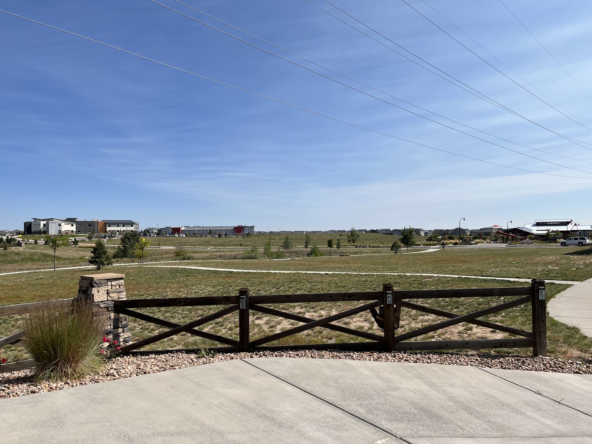 View from front driveway of the elementary, middle and high school - 8782 Windy Plains Ct