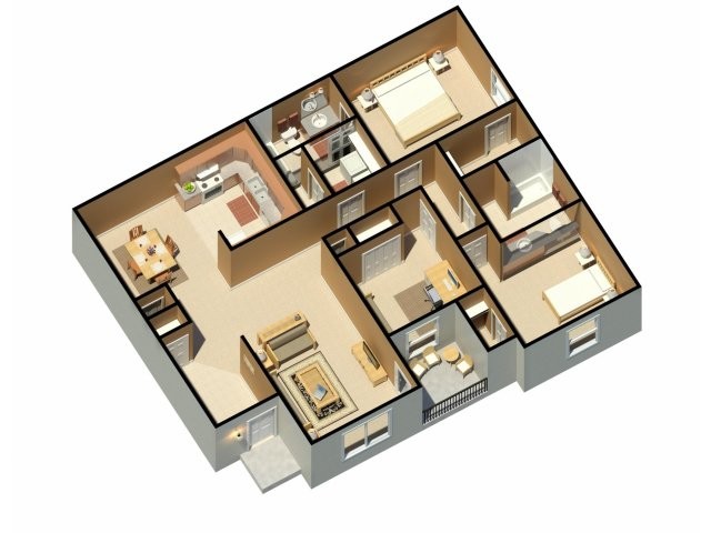 Floorplan - Oak Hollow Apartments