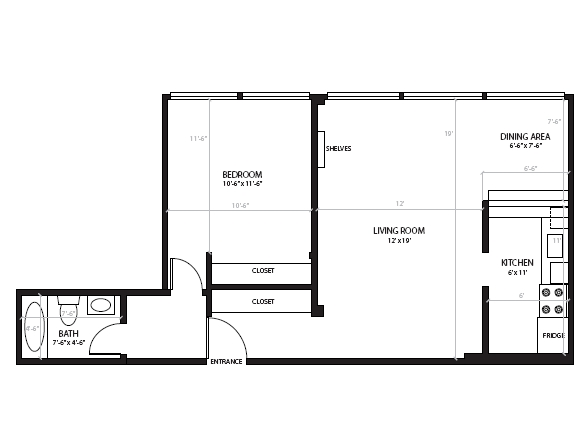 1BR/1BA - Forest Place Apartments