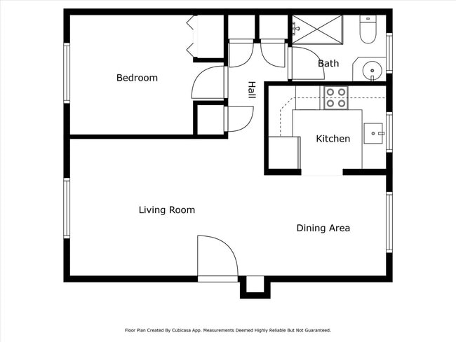1bd/1ba Floorplan 2D - Parkside Browne's Addition