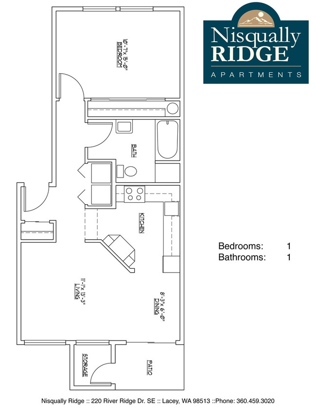 1BR/1BA - Nisqually Ridge