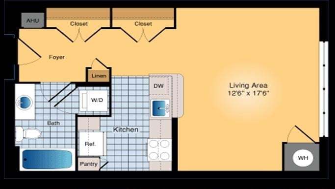 Studio Floor Plan - 350 G St SW