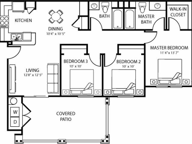 3BR/2BA - Meadow Square Apartment Homes