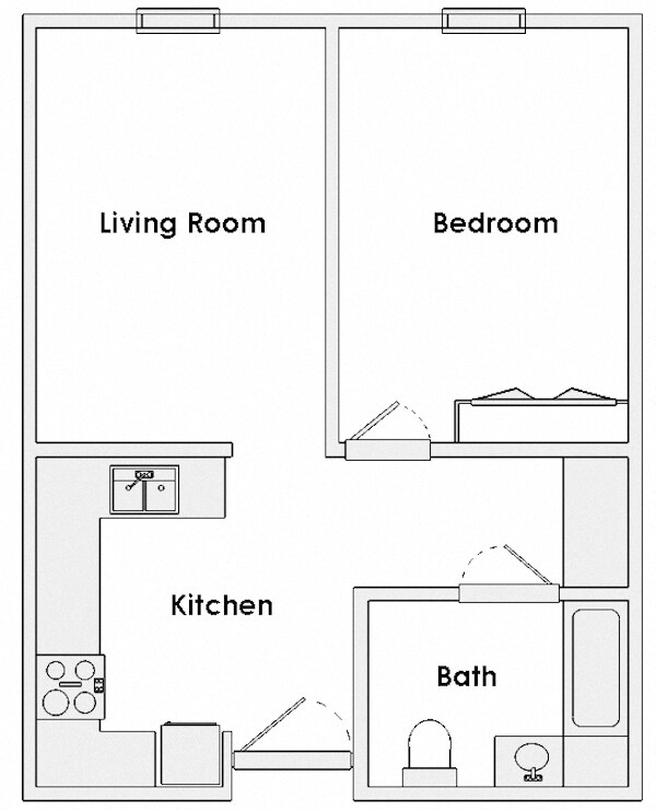 Floorplan - B'nai B'rith I, II, & III Deerfield Apartments