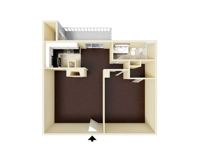 1 Bedroom, 1 Bath 554 Sq Ft - Pecan Tree