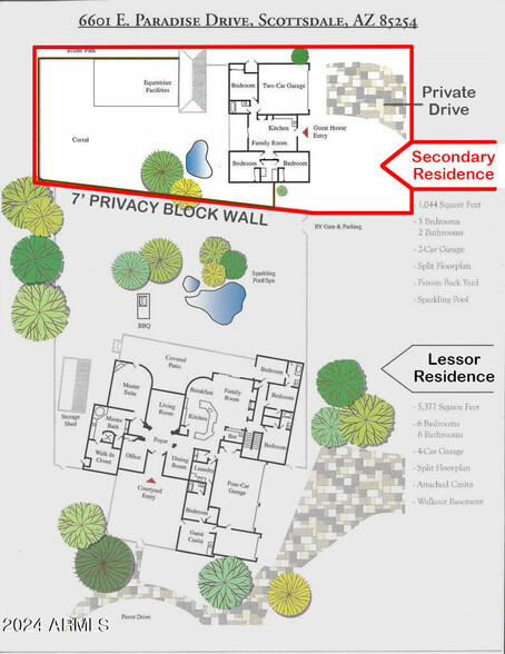 Primary and Secondary Map - 6601 E Paradise Dr