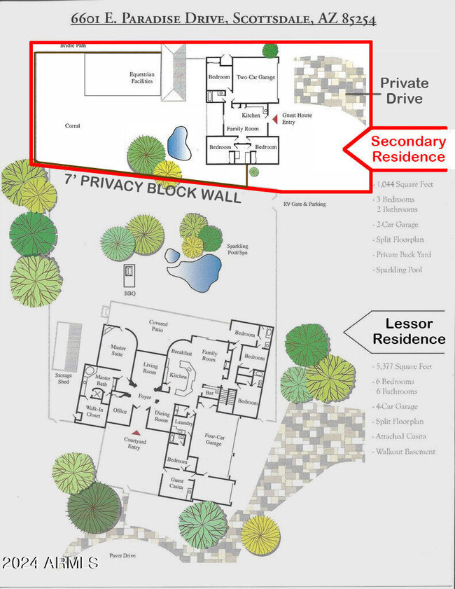 Primary and Secondary Map - 6601 E Paradise Dr