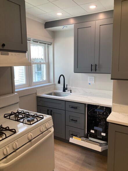 Sunny kitchen sink area with dishwasher - 227 E Hector St
