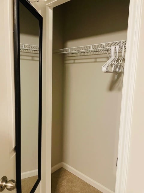 Lots of closet space with provided hangers and a full body mirror. - 6126 Centennial Run