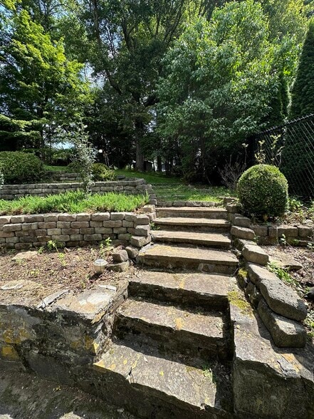 Stairs from back patio to upper yard - 260 Cherry Dr