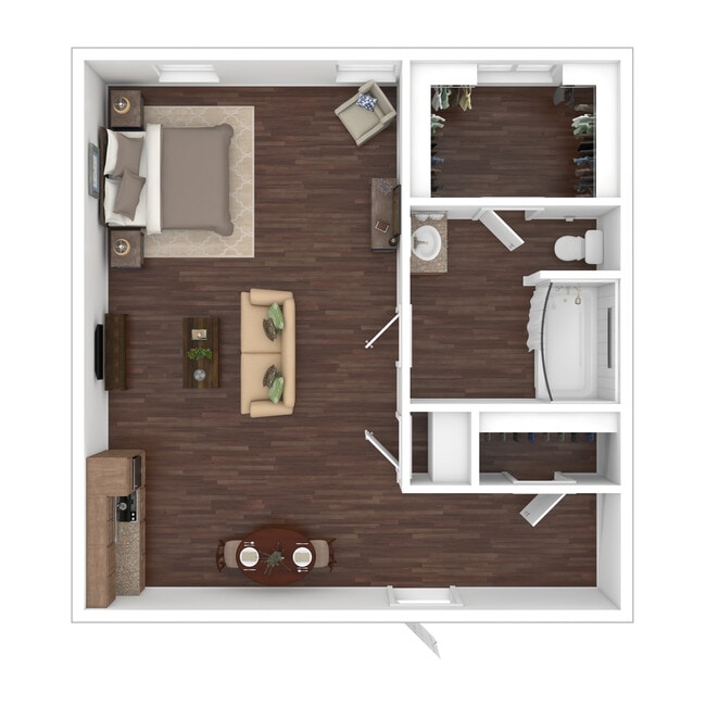 Studio Floor Plan - Bryn Mawr Apartments