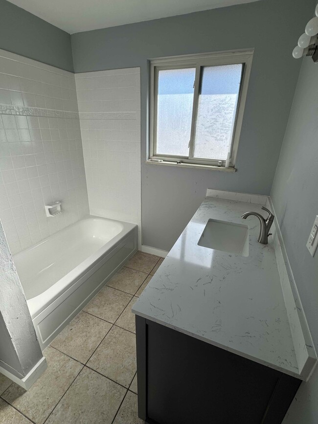 bathroom with shower and bathtub, large vanity - 4015 Tappan Dr