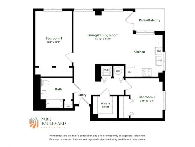 Floorplan - Park Boulevard 3B