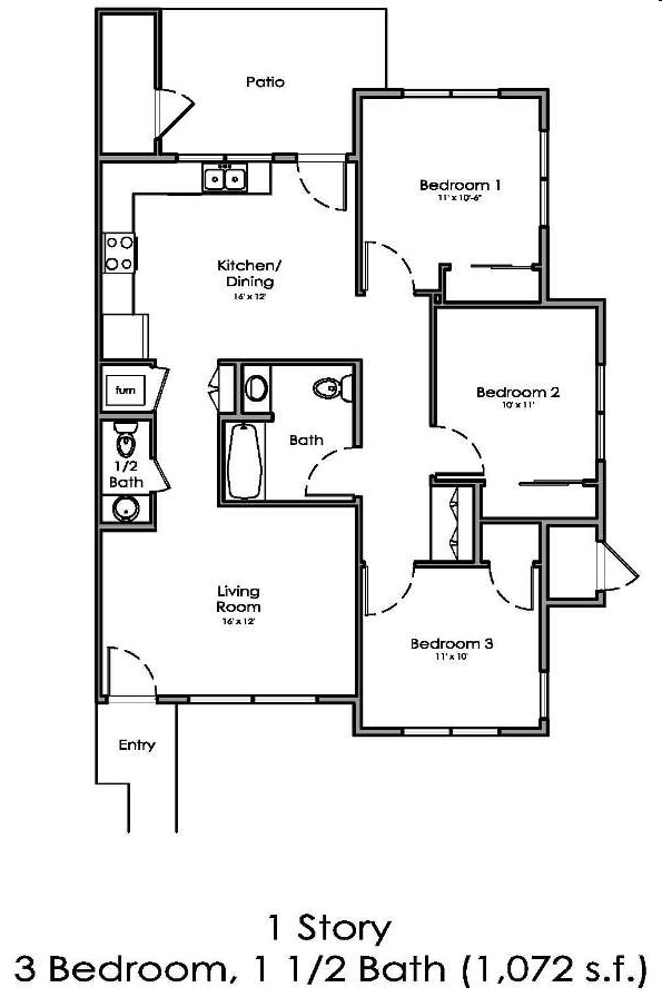 1 storey 3BR/1.5BA - Provincetowne Green