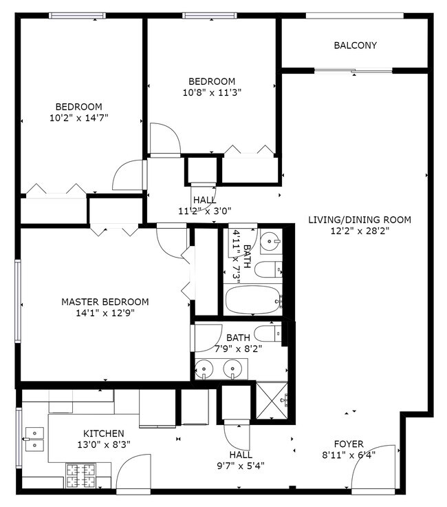 Model 2 Floor Plan - 8350 Kimball Ave