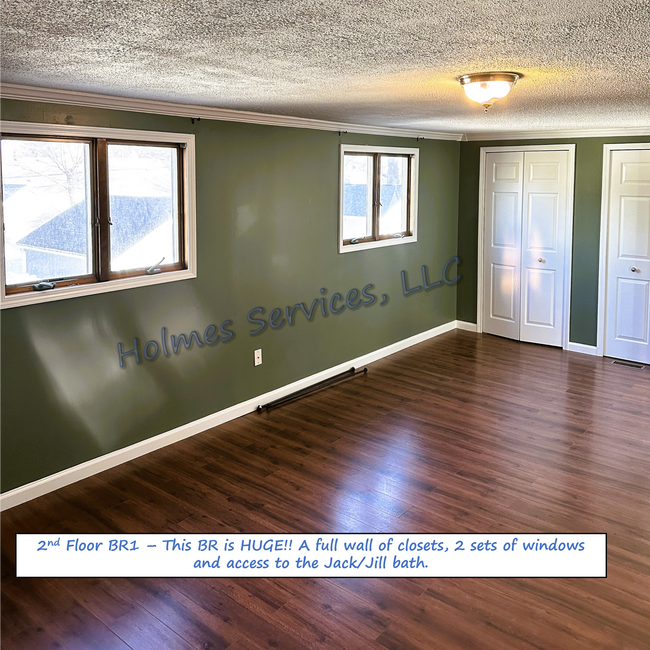 Upper BR 1 - largest BR with bright light from windows, full wall of closet space - 619 S Gainsborough Ave