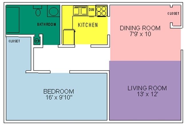 1BR/1BA - Sycamore West Apartments