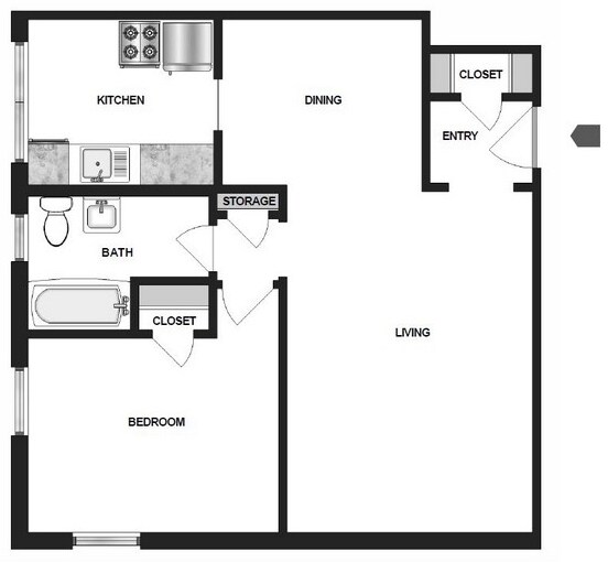 1BR/1BA - South Snelling Villas