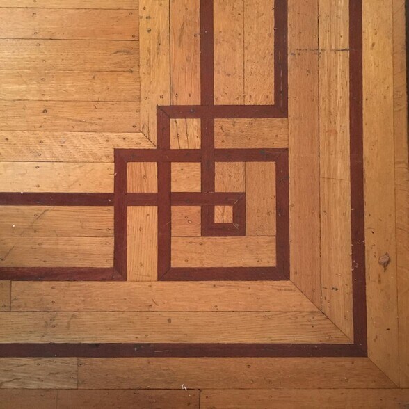 Inlaid hardwood floor - 528 18th Ave E