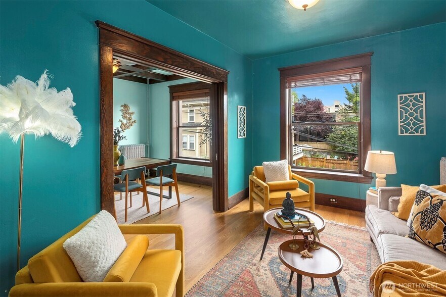 Pocket Doors Open, View Into Dining - 416 E Roy St