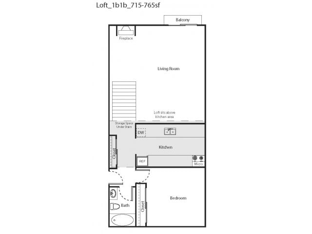 1BR/1BA with Loft - The Tower at Hollywood Hills