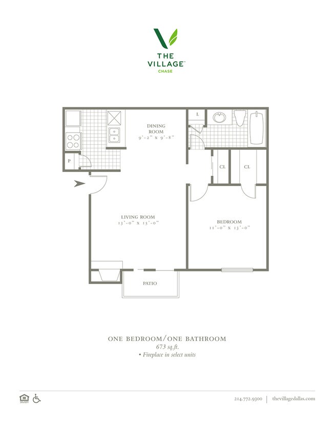 One Bedroom/One Bath - 673sf - The Village Chase