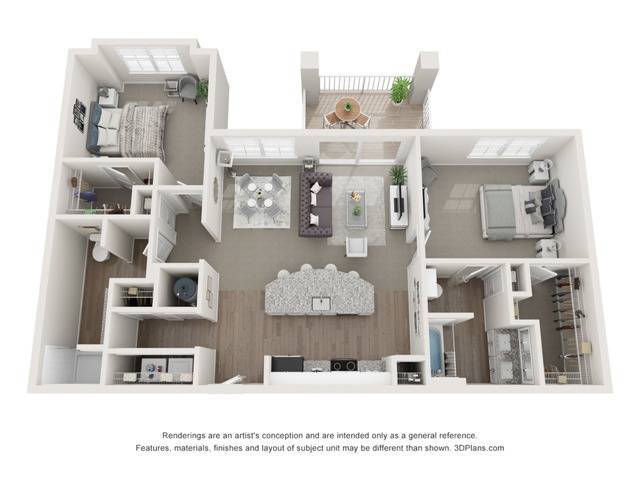 Lerner Parc at Gatlin Commons Two-Bedroom Floor Plan - Lerner Parc at Gatlin Commons