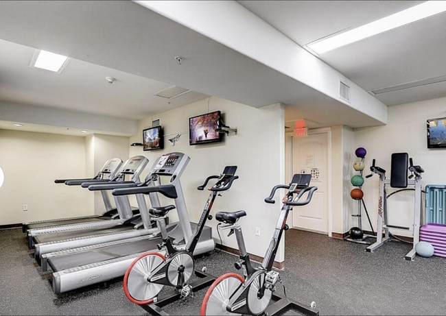 Well-equipped fitness center with cardio machines and training equipment - 3740 Santa Rosalia Dr