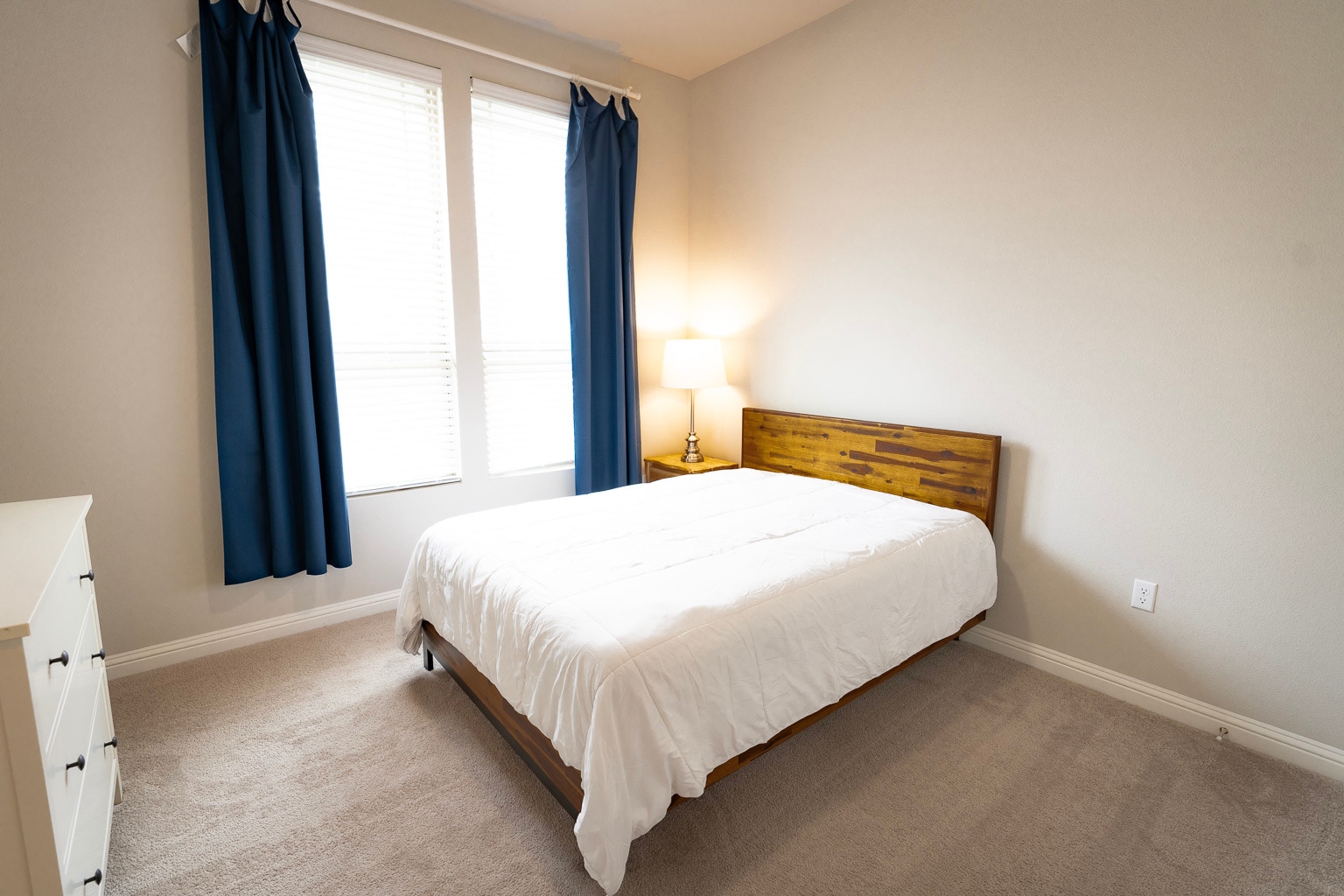 Second bedroom with blinds and blackout curtains - 1711 Arcilla St
