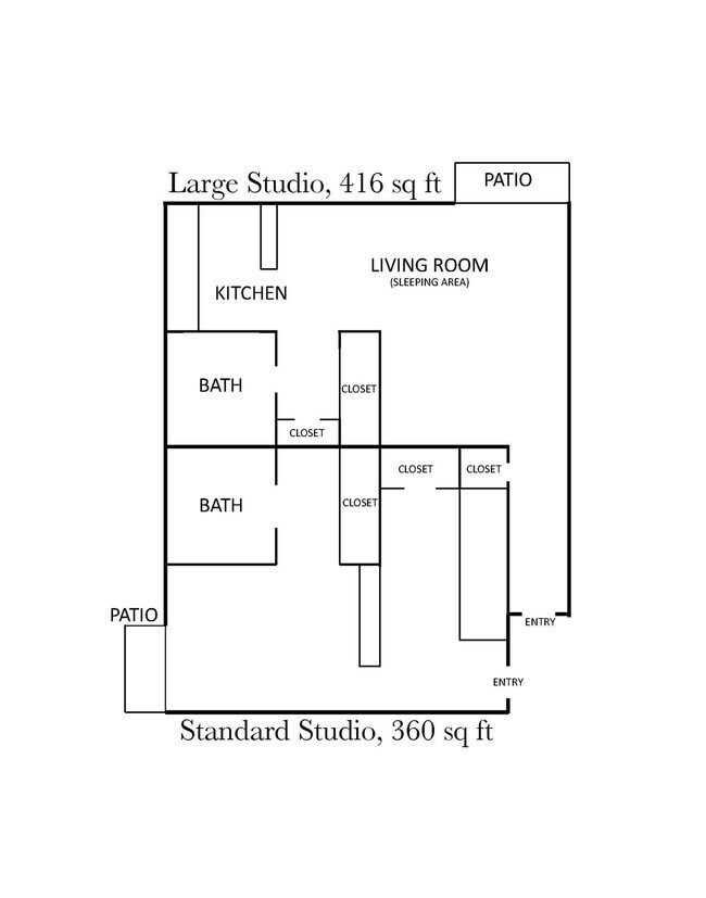 BB Floorplan - studios - Bonnie Brae Apartments