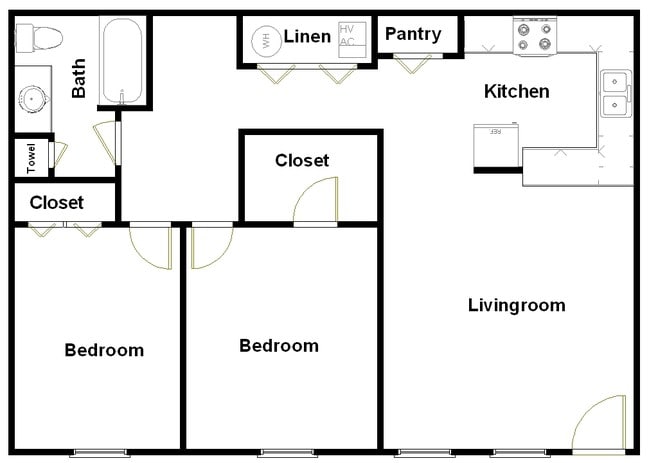 2BR/1BA - Park Murray Apartments