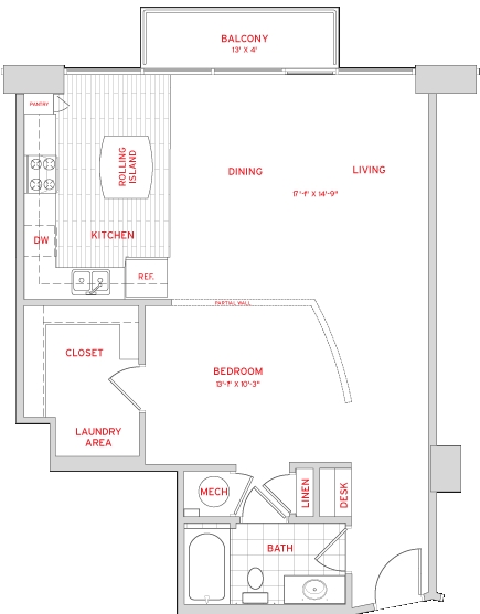 1BR/1BA - Solaire at the Plaza