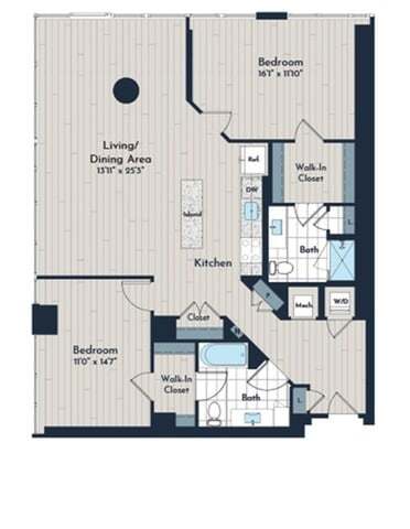 2B-2b Floor Plan - Meridian 2250 at Eisenhower Station