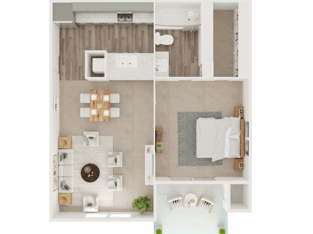 One Bed One Bath 518 Square Feet - 5Fifty Apartments