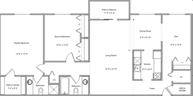 2BR/2BA - Meadowbrook Apartments